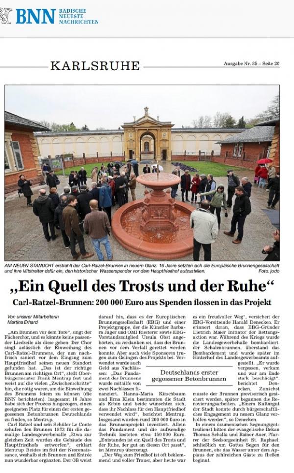 Carl-Ratzel-Brunnen Einweihung-Wohlfeil