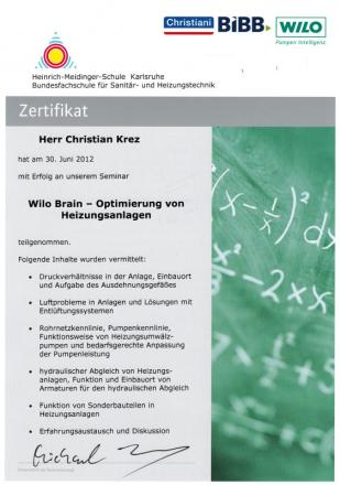 Wohlfeil Zertifikat 30-06-2012 Christian Krez