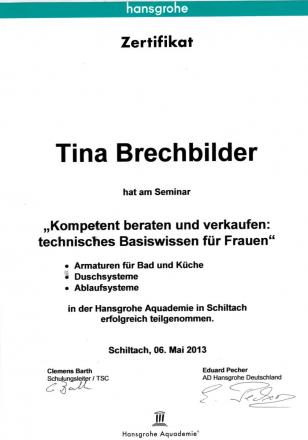 Wohlfeil Zertifikat 06-05-2013 Tina Brechbilder