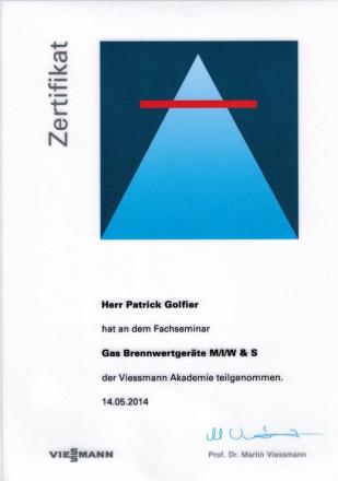 Wohlfeil Zertifikat 14-05-2014 Patrick Golfier
