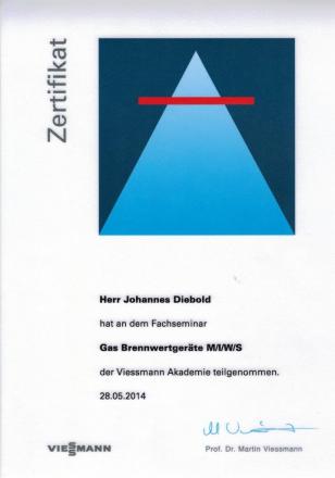Wohlfeil Zertifikat 28-05-2014 Johannes Diebold