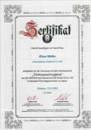 Wohlfeil Zertifikat 13-11-2015 Klaus Müller